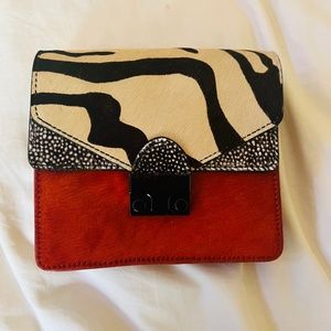 Gorgeous HTF Loeffler Randall calf hair and leather mini bag EUC with dust bag!